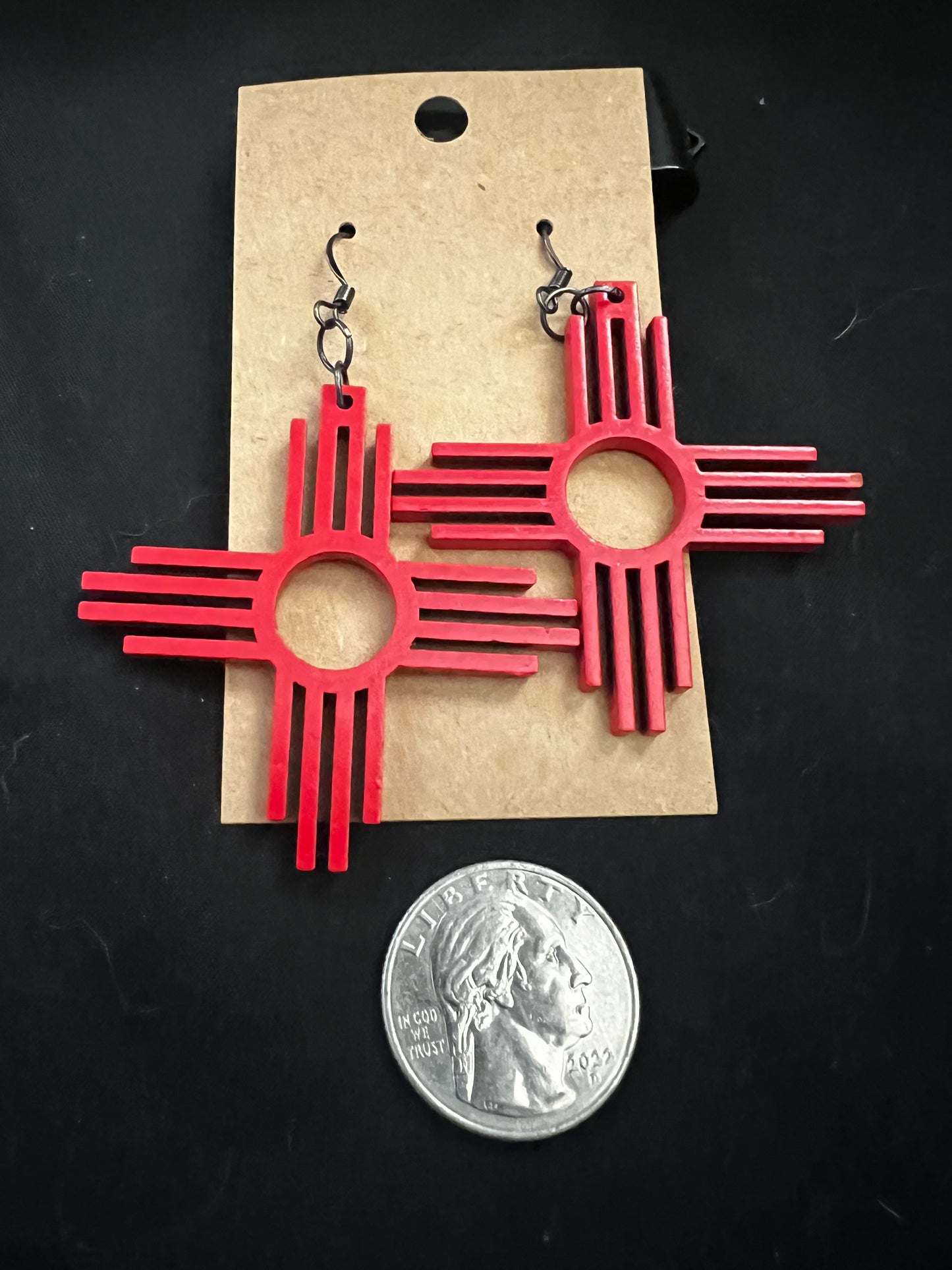 Large Wooden Zia Earings image 1