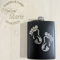 Custom Engraved Stainless Steel Flask – Bigfoot Footprint Design