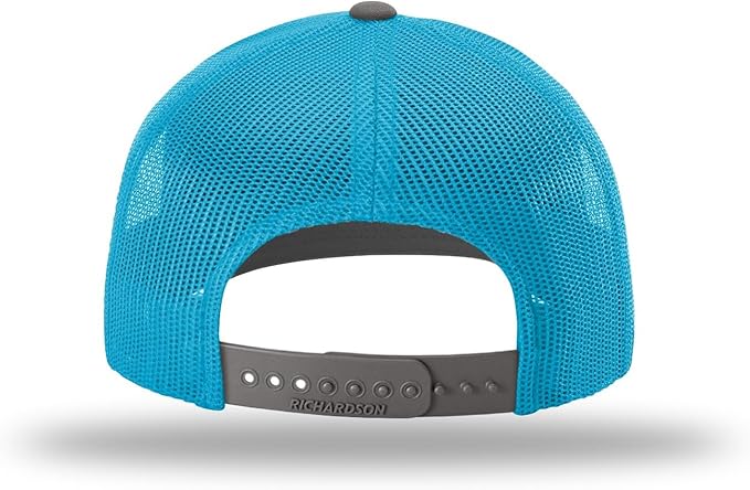 Snapback Hat - Charcoal/Neon Blue