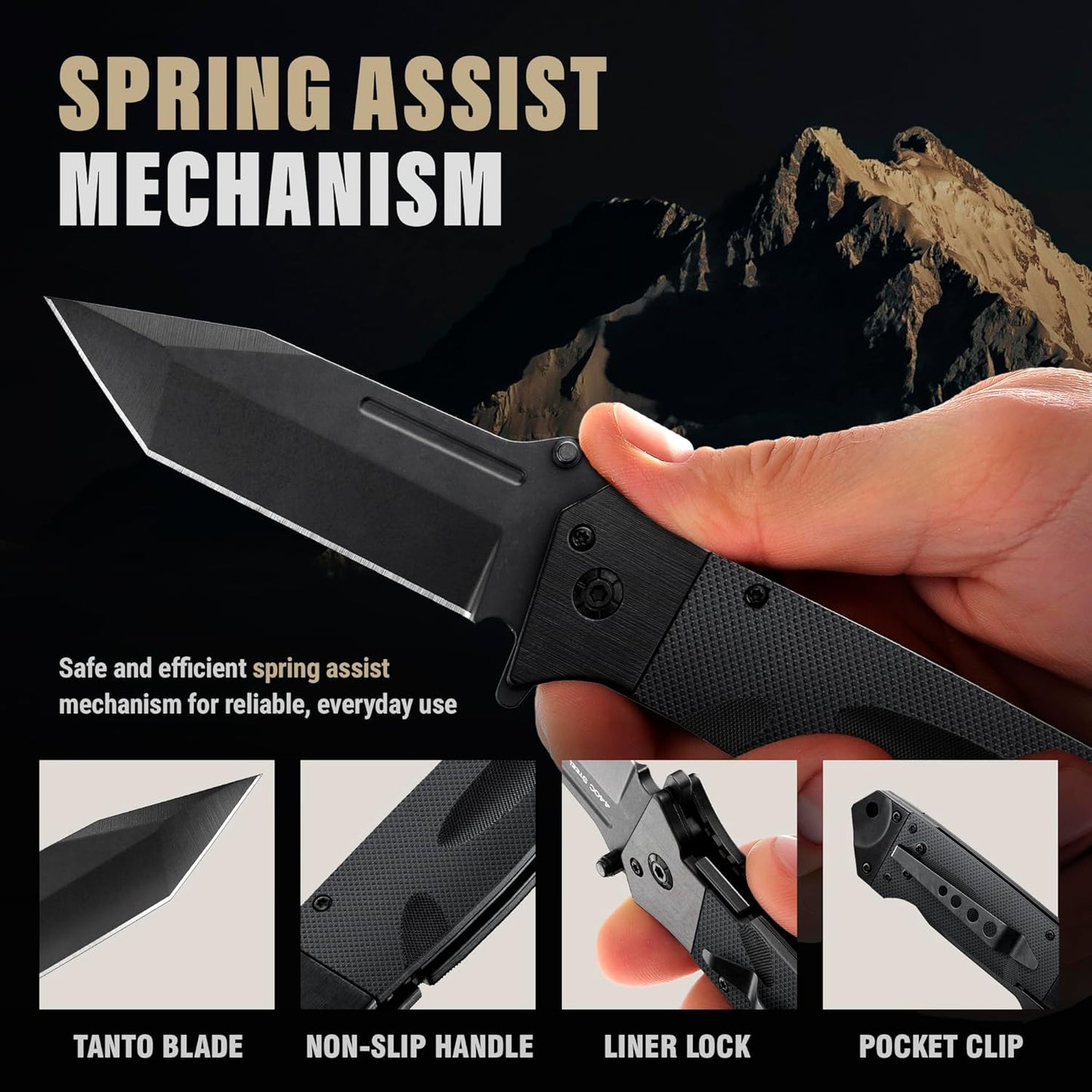 “The Pocket Rocket” Spring‑Assisted Knife - Free Engraving