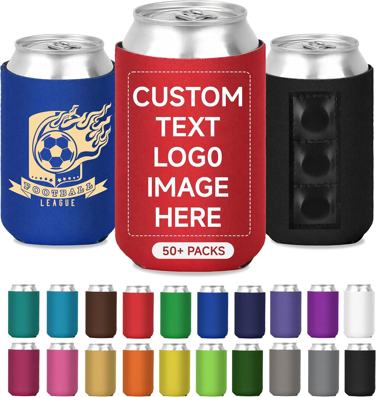 Custom Magnetic Can Coolers Bulk for 12oz Cans & Bottles