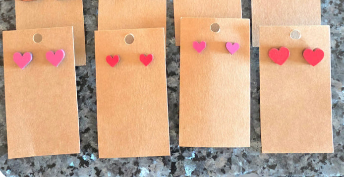 Heart shaped stud earrings