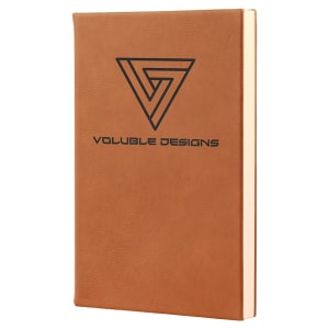 5 1/4" x 8 1/4" Rawhide Laserable Leatherette Journal with Lined Notepad - Brown to Black
