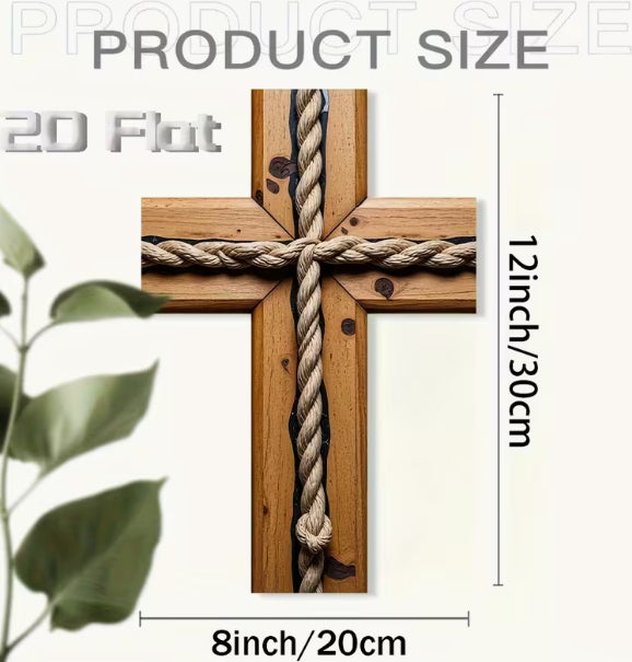 Rustic Rope Cross Wall Art