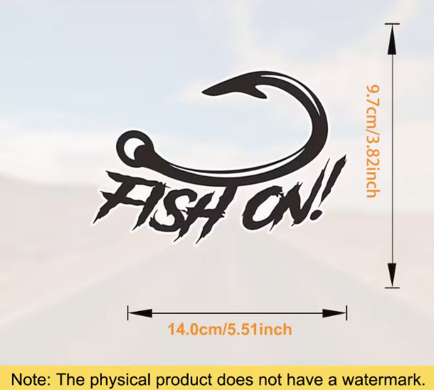 “Fish On!” Fishing Hook Decal