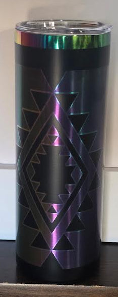 20 oz Iridescent Geometric Southwest Tumbler – Bold, Modern, Stunning
