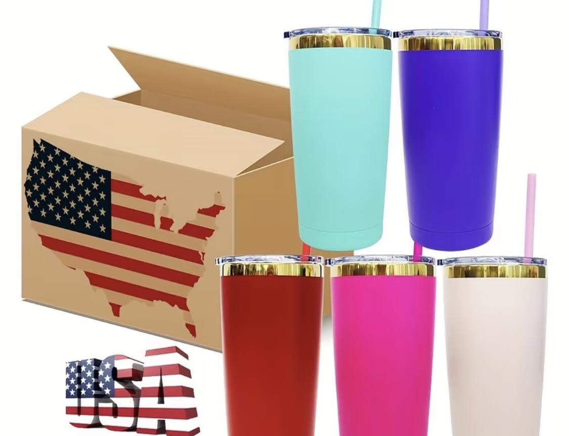 20 oz Gold Underlay Tumblers – Bold Color Meets Luxe Shine