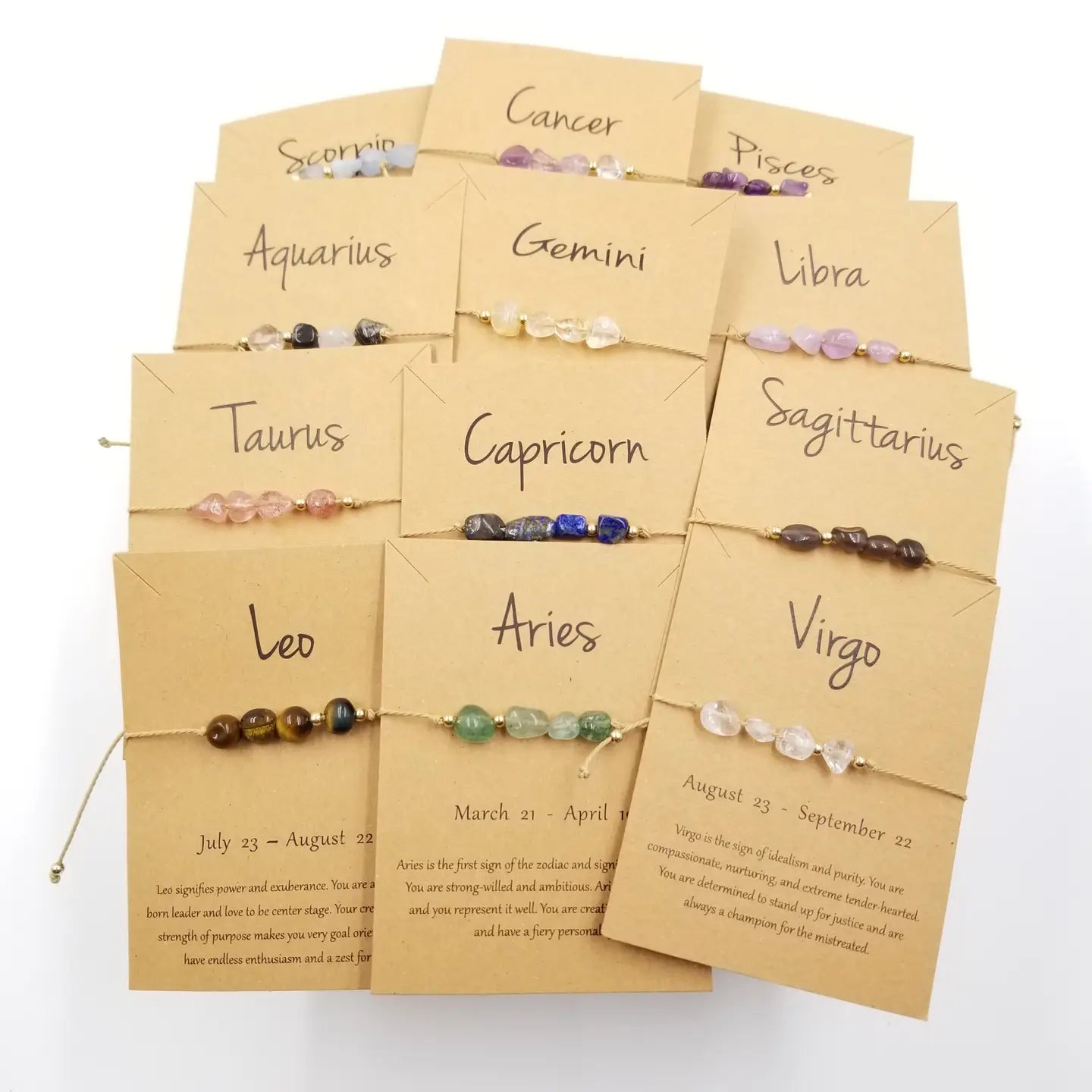 Natural Stone Handwoven Constellation Bracelet with Card image 0