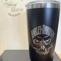 20 oz Stainless Steel Tumbler – Harley-Davidson Skull Design