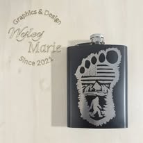 Custom Engraved Stainless Steel Flask – Bigfoot & Wilderness Design