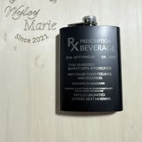 Custom Engraved Stainless Steel Flask – Prescription Beverage Design