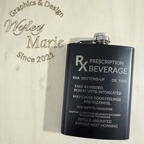 Custom Engraved Stainless Steel Flask – Prescription Beverage Design