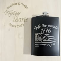 Custom Engraved Stainless Steel Flask – “We the People 1776” Patriotic Design