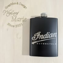 Custom Engraved Stainless Steel Flask – Indian Motorcycle Logo