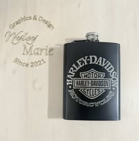 Custom Engraved Stainless Steel Flask – Harley-Davidson Logo