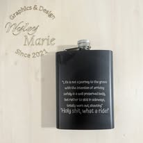 Custom Engraved Stainless Steel Flask – Comical Quote Design