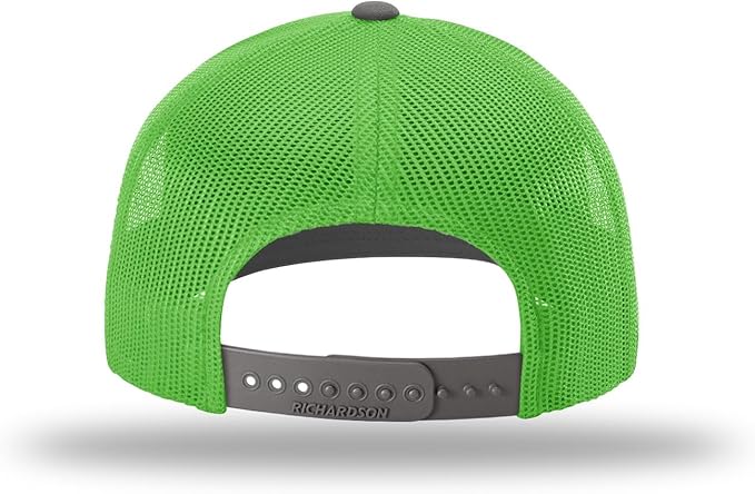 Snapback Hat - Charcoal / Neon Green