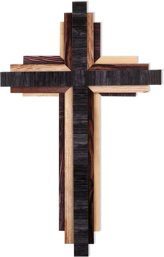 3D Multi-Color Wooden Wall Cross