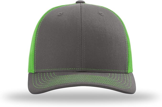 Snapback Hat - Charcoal / Neon Green