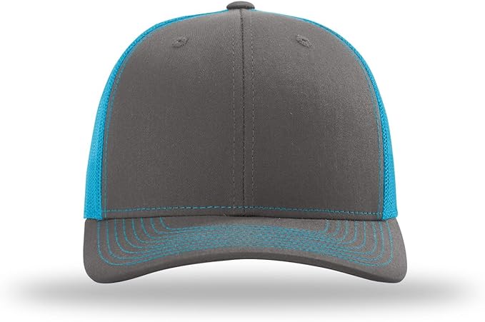 Snapback Hat - Charcoal/Neon Blue