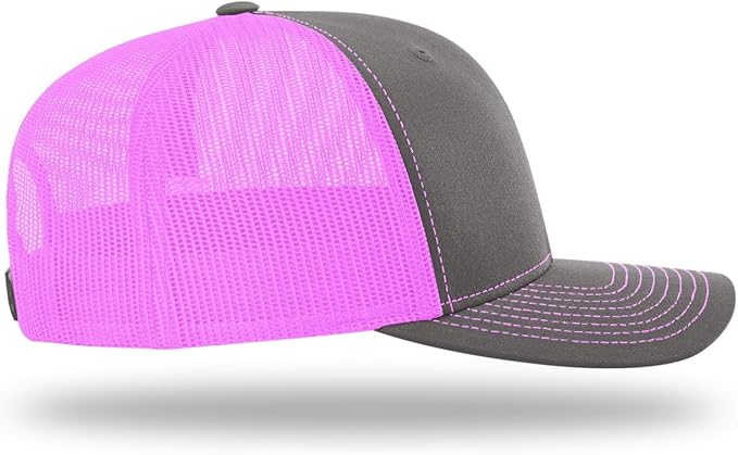 Snapback Hat - Charcoal / Neon Pink