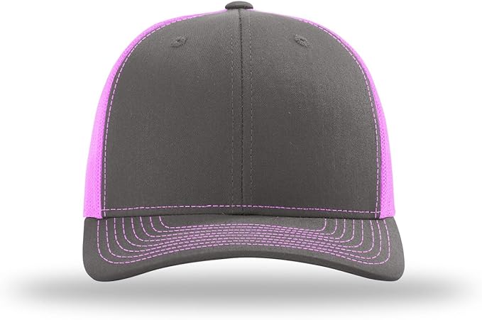 Snapback Hat - Charcoal / Neon Pink