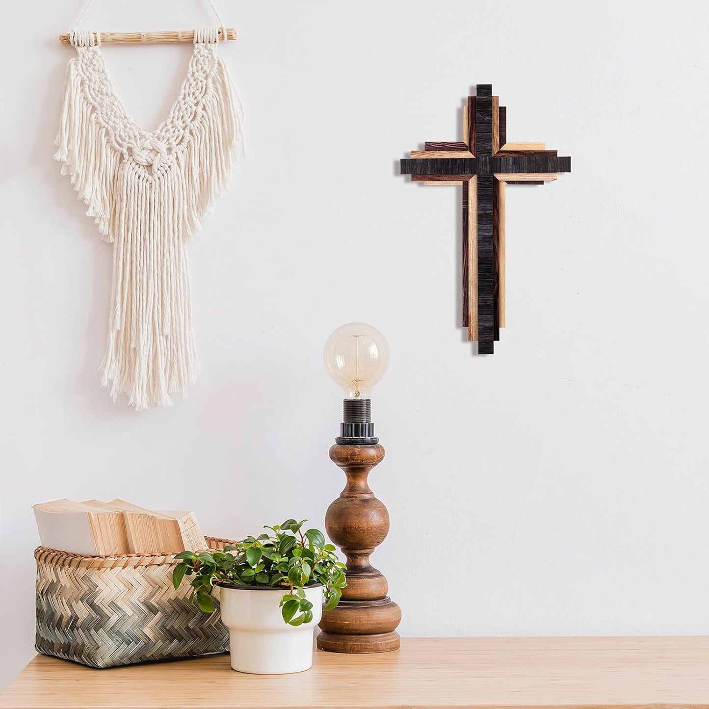 3D Multi-Color Wooden Wall Cross