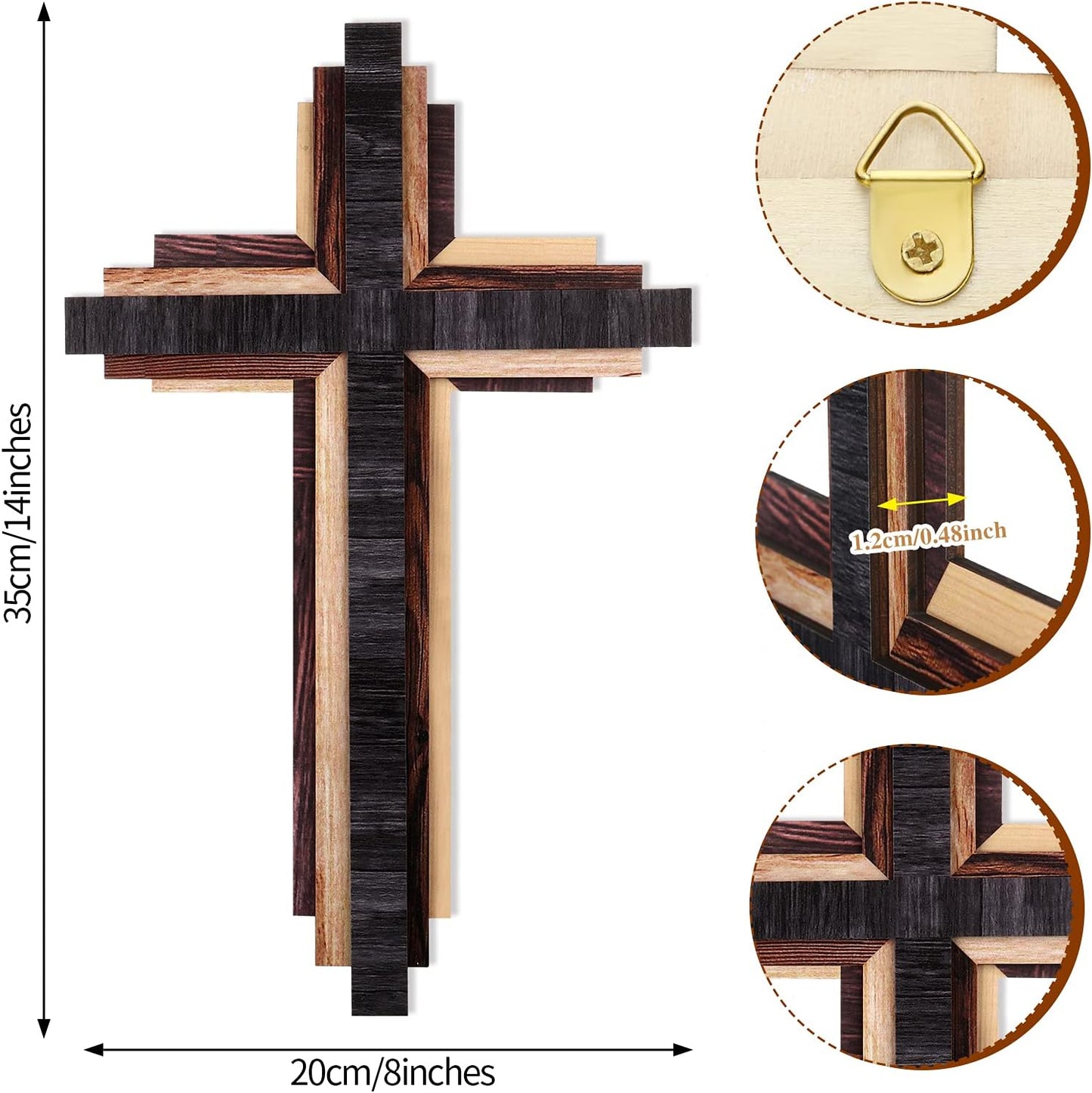 3D Multi-Color Wooden Wall Cross