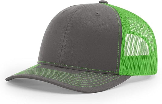 Snapback Hat - Charcoal / Neon Green