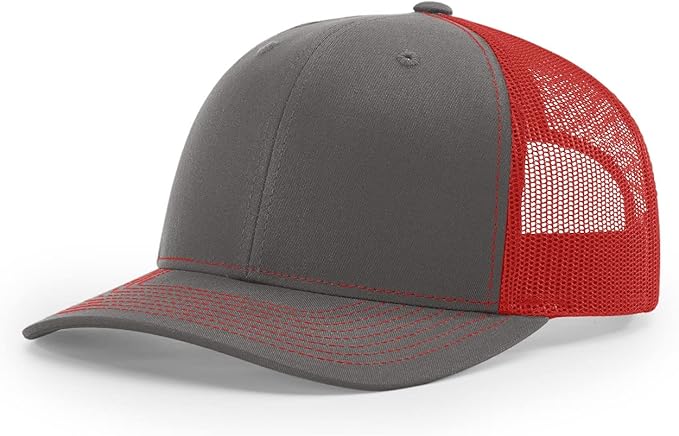 Snapback Hat - Charcoal/Red