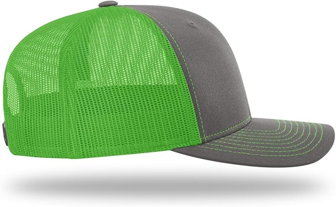 Snapback Hat - Charcoal / Neon Green