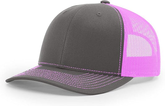Snapback Hat - Charcoal / Neon Pink