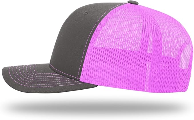 Snapback Hat - Charcoal / Neon Pink