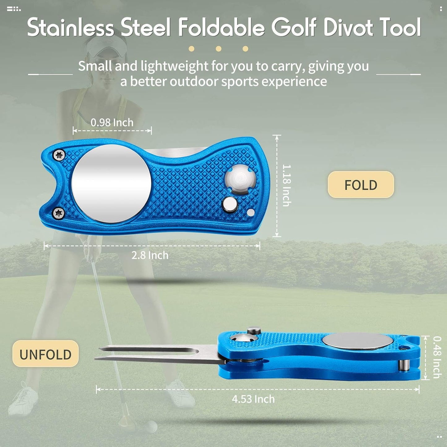 Foldable Magnetic Golf Divot Tool – Fix It Like a Pro, Look Cool Doing It