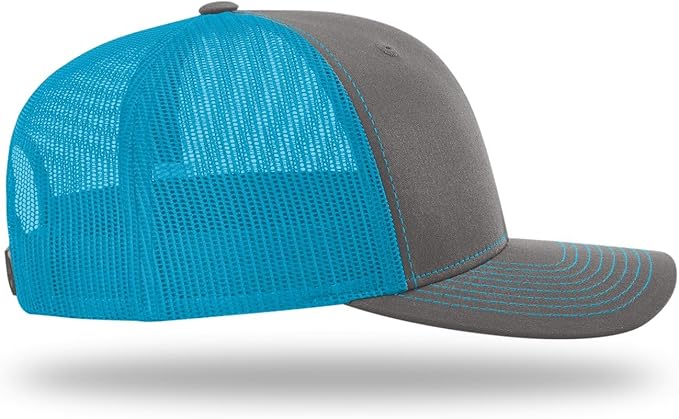 Snapback Hat - Charcoal/Neon Blue