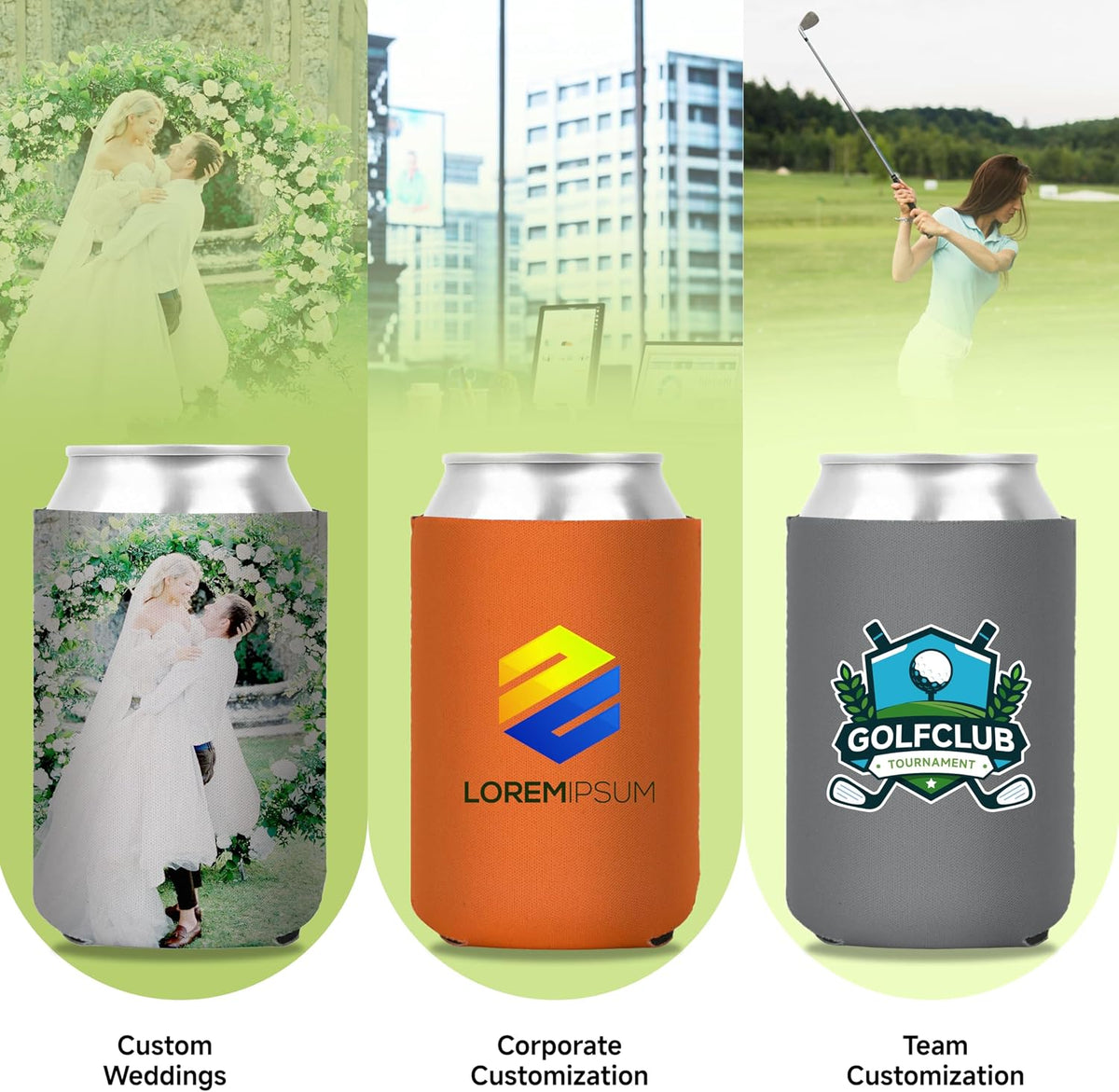 Custom Magnetic Can Coolers Bulk for 12oz Cans & Bottles