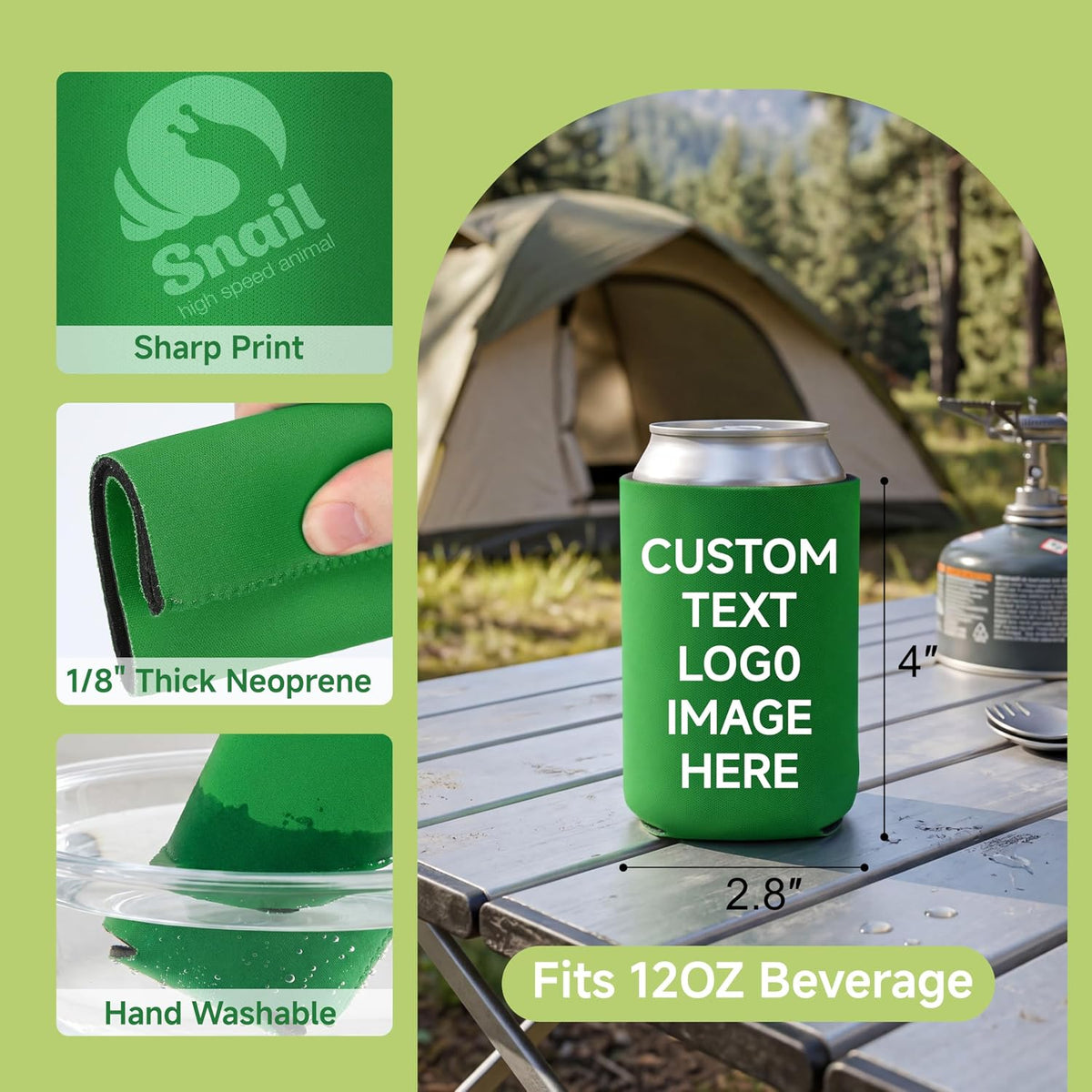 Custom Slim Magnetic Can Coolers Bulk for 12oz Cans & Bottles -