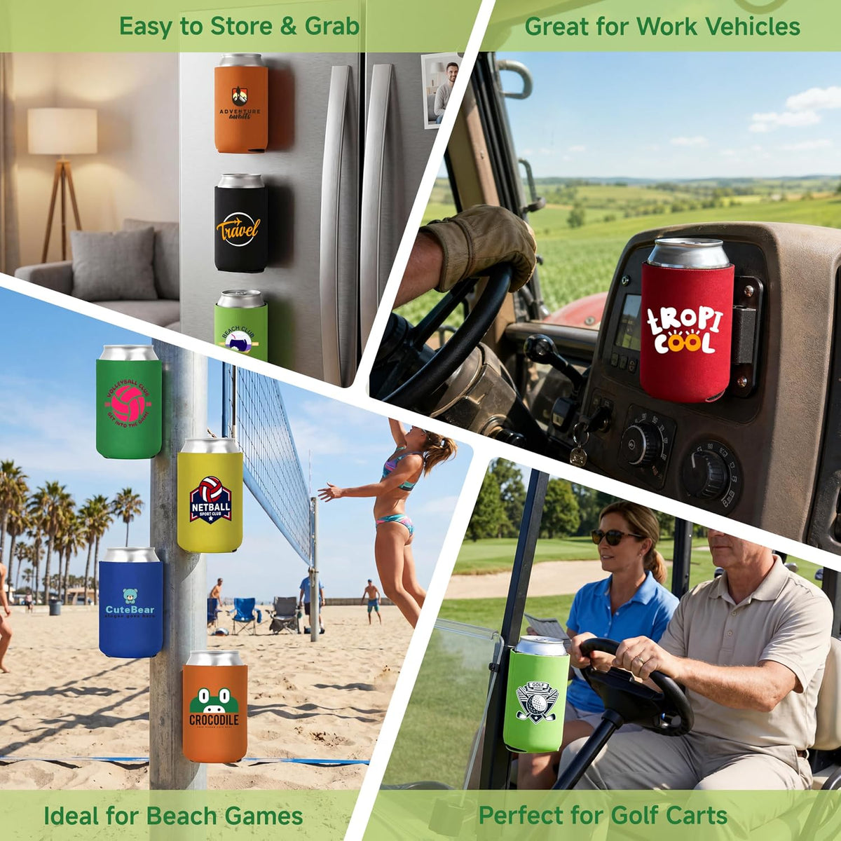 Custom Slim Magnetic Can Coolers Bulk for 12oz Cans & Bottles -