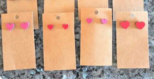 Heart shaped stud earrings