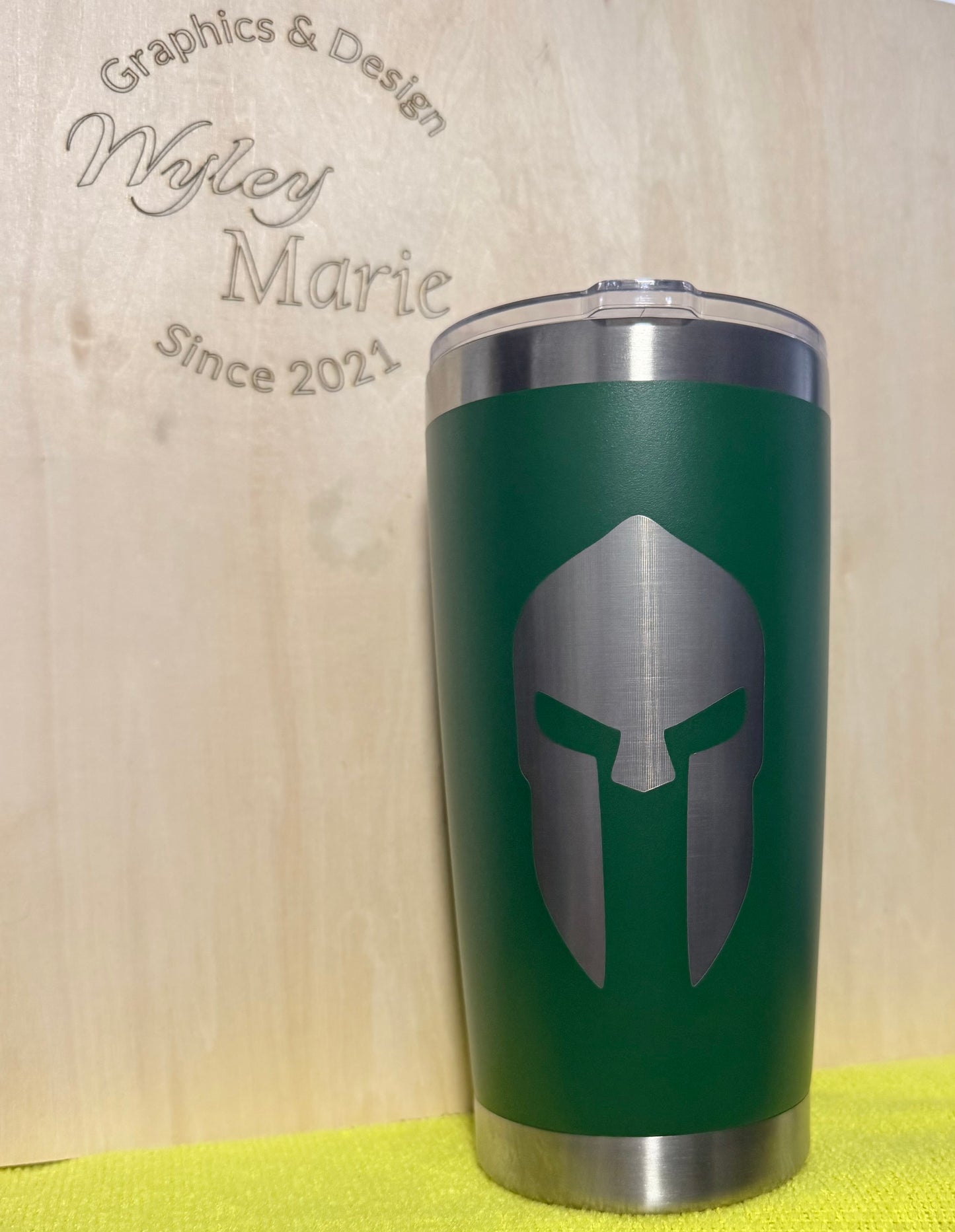 20 oz Spartan Helmet Tumbler – Built for Warriors. Ready for Anything.