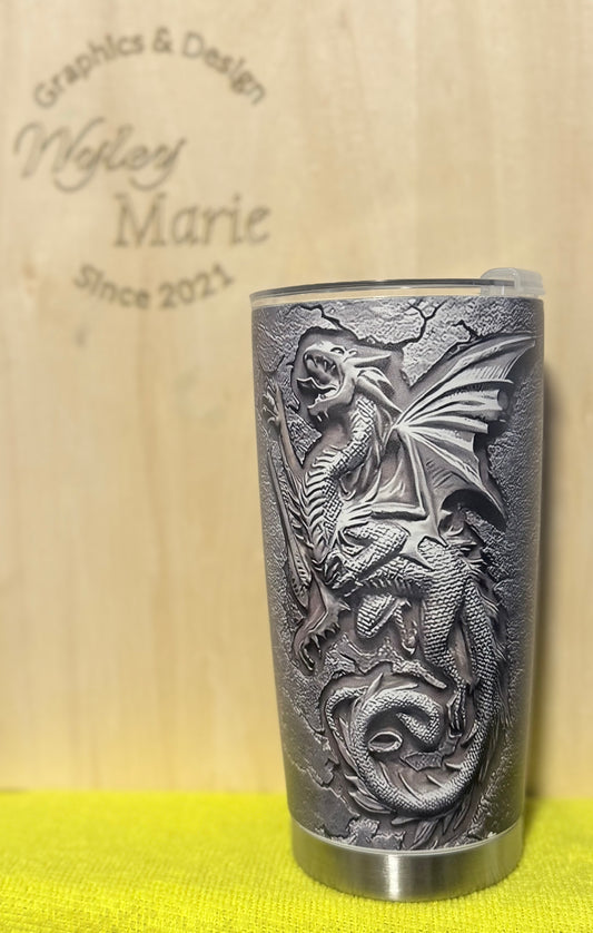 20 oz 3D Dragon Tumbler – Unleash the Beast