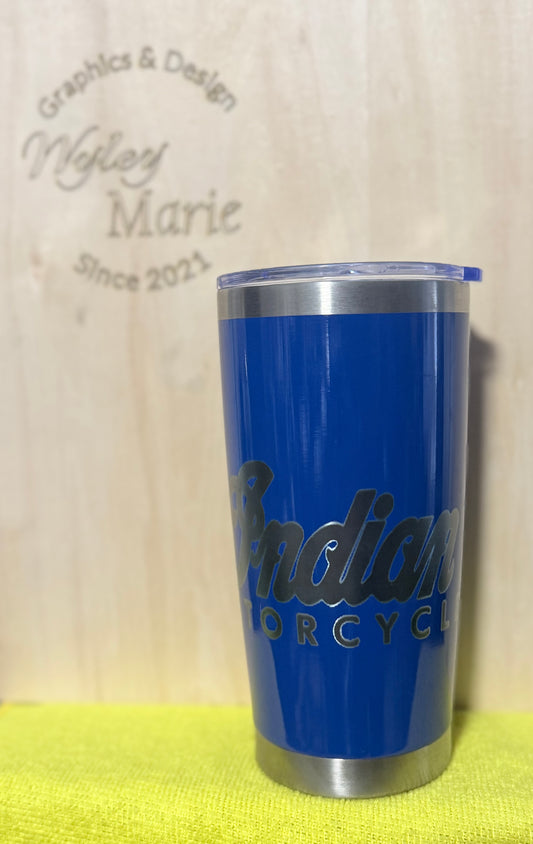 20 oz Gloss‑Finish Indian Motorcycle Tumbler – Bold. Sleek. Road‑Ready.