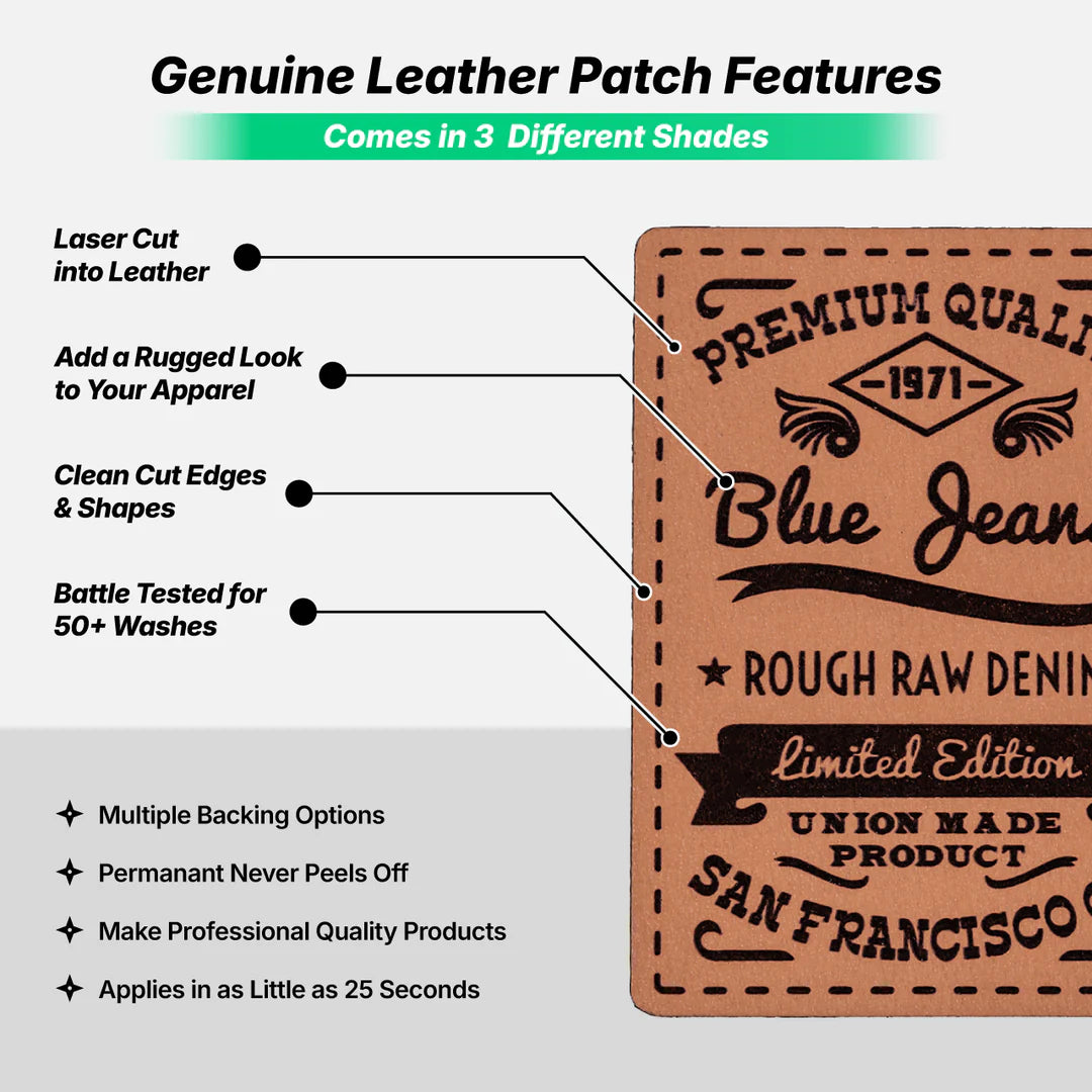Design Your Own Genuine Leather Patches (One Order includes 10 Patches)