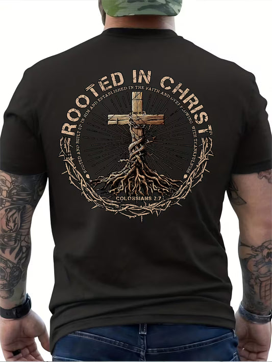 “Rooted in Christ” Christian Graphic Tee