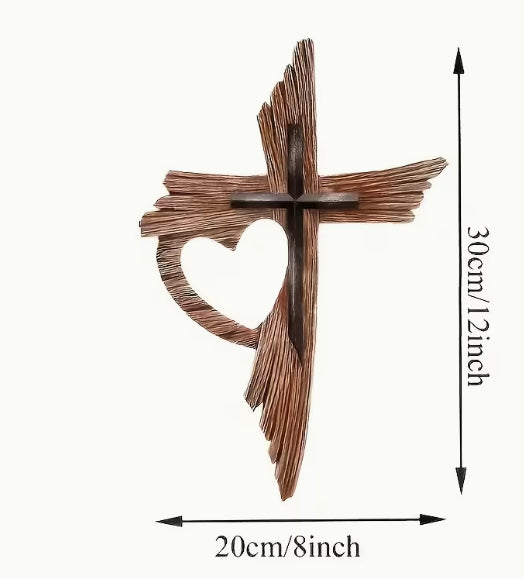 Product Description – Heart & Cross Wall Art (Flat Acrylic, 2D)