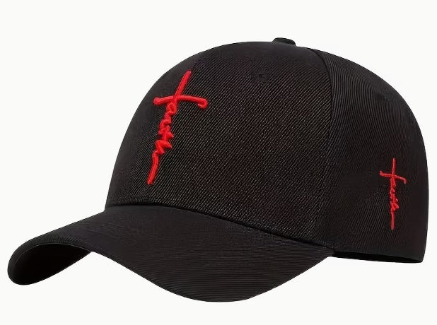Embroidered Cross Baseball Cap