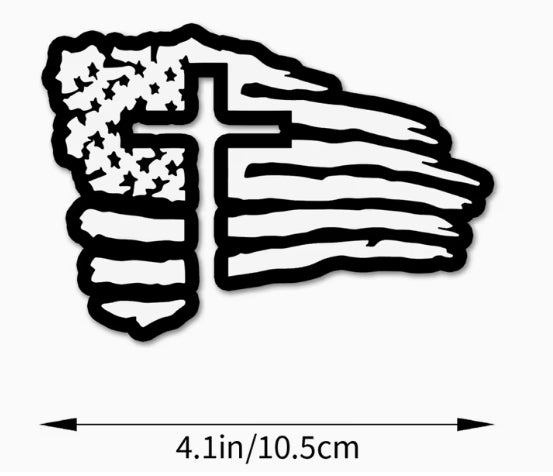 Cross & Flag Vinyl Decal