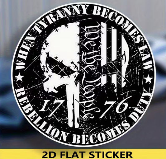 5.51" Round Distressed Patriotic Decal