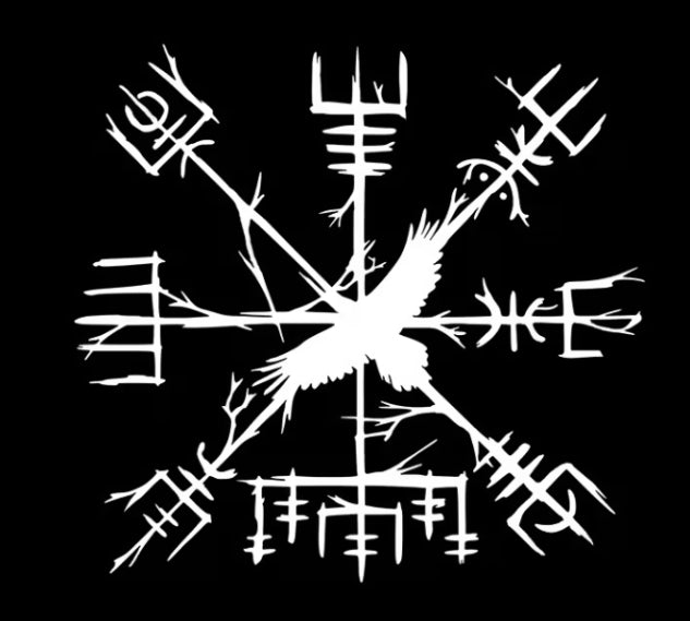 Norse Raven Compass Window Decal – 6" Outdoor Vinyl Sticker