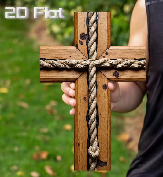 Rustic Rope Cross Wall Art